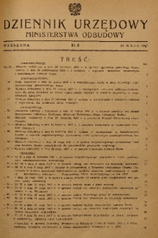 Dziennik Urzędowy Ministerstwa Odbudowy. 1947, nr 4