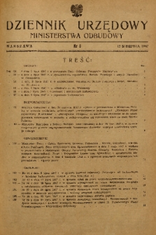 Dziennik Urzędowy Ministerstwa Odbudowy. 1947, nr 6