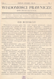 Wiadomości Prawnicze. 1936, nr 1