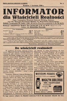 Informator dla Właścicieli Realności. 1930, nr 2