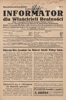 Informator dla Właścicieli Realności. 1930, nr 3