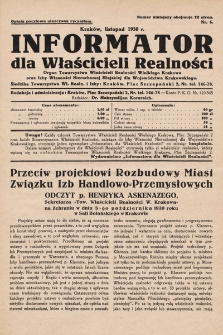 Informator dla Właścicieli Realności. 1930, nr 6