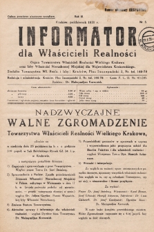 Informator dla Właścicieli Realności. 1931, nr 5