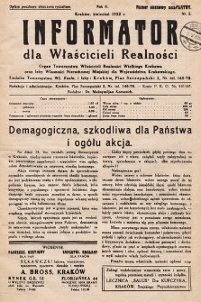 Informator dla Właścicieli Realności. 1932, nr 2