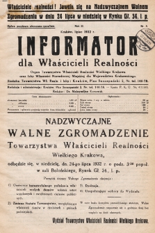Informator dla Właścicieli Realności. 1932, nr 4