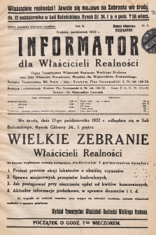 Informator dla Właścicieli Realności. 1932, nr 5