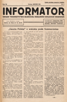 Informator : organ Towarzystwa Właścicieli Realności Wielkiego Krakowa. 1936, nr 4