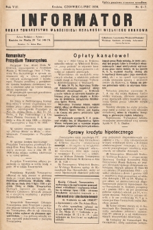 Informator : organ Towarzystwa Właścicieli Realności Wielkiego Krakowa. 1936, nr 6-7