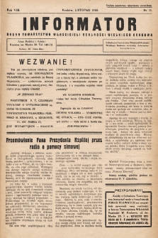 Informator : organ Towarzystwa Właścicieli Realności Wielkiego Krakowa. 1936, nr 11