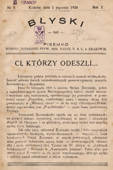 Błyski : pisemko uczenic Żeńskiego Prywatnego Seminarium Nauczycielskiego Towarzystwa Szkoły Ludowej w Krakowie, R. 2, 1926, nr 6