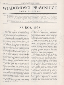 Wiadomości Prawnicze. 1938, nr 1