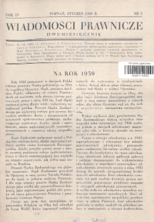 Wiadomości Prawnicze. 1939, nr 1
