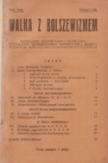 Walka z Bolszewizmem : miesięcznik bezpartyjny i niezależny, poświęcony demaskowaniu wywrotowej roboty agentów bolszewicko-komunistycznych. 1928, nr 1 (8)