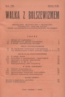 Walka z Bolszewizmem : miesięcznik bezpartyjny i niezależny, poświęcony obronie Polski przed bolszewicko-komunistycznym najazdem. 1928, nr 2 (9)