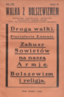 Walka z Bolszewizmem : miesięcznik bezpartyjny i niezależny, poświęcony obronie Polski przed bolszewicko-komunistycznym najazdem. 1929, nr 20