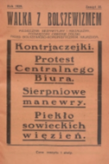 Walka z Bolszewizmem : miesięcznik bezpartyjny i niezależny, poświęcony obronie Polski przed bolszewicko-komunistycznym najazdem. 1929, nr 22