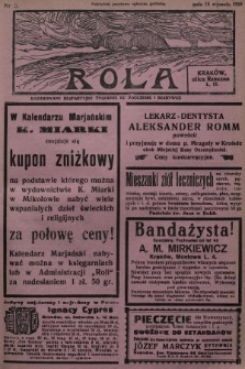 Rola : ilustrowany bezpartyjny tygodnik ku pouczeniu i rozrywce. 1935, nr 3