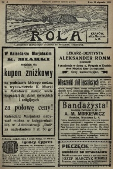 Rola : ilustrowany bezpartyjny tygodnik ku pouczeniu i rozrywce. 1935, nr 4