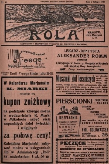 Rola : ilustrowany bezpartyjny tygodnik ku pouczeniu i rozrywce. 1935, nr 6