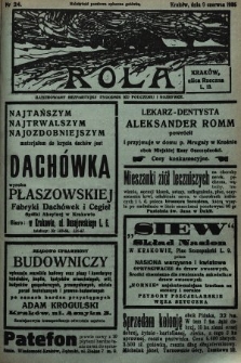 Rola : ilustrowany bezpartyjny tygodnik ku pouczeniu i rozrywce. 1935, nr 24