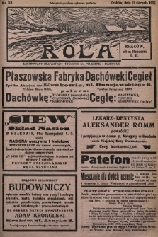 Rola : ilustrowany bezpartyjny tygodnik ku pouczeniu i rozrywce. 1935, nr 33