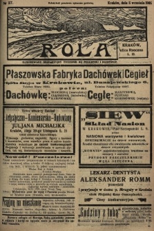 Rola : ilustrowany bezpartyjny tygodnik ku pouczeniu i rozrywce. 1935, nr 37