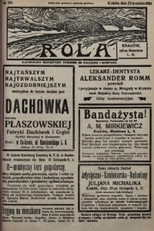 Rola : ilustrowany bezpartyjny tygodnik ku pouczeniu i rozrywce. 1935, nr 39