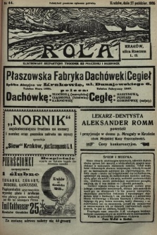 Rola : ilustrowany bezpartyjny tygodnik ku pouczeniu i rozrywce. 1935, nr 44