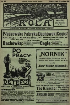 Rola : ilustrowany bezpartyjny tygodnik ku pouczeniu i rozrywce. 1935, nr 52
