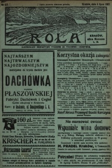 Rola : ilustrowany bezpartyjny tygodnik ku pouczeniu i rozrywce. 1937, nr 27