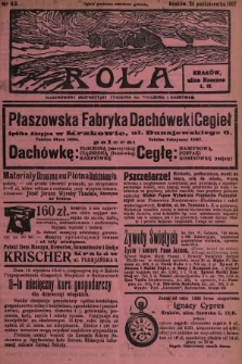 Rola : ilustrowany bezpartyjny tygodnik ku pouczeniu i rozrywce. 1937, nr 43