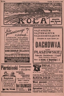 Rola : ilustrowany bezpartyjny tygodnik ku pouczeniu i rozrywce. 1938, nr 24