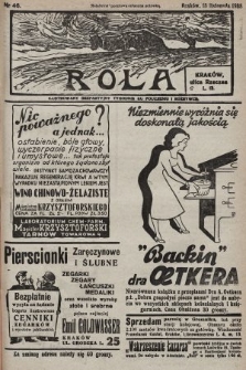 Rola : ilustrowany bezpartyjny tygodnik ku pouczeniu i rozrywce. 1938, nr 46