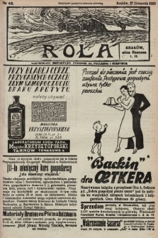 Rola : ilustrowany bezpartyjny tygodnik ku pouczeniu i rozrywce. 1938, nr 48