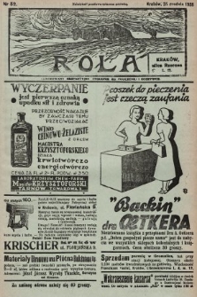 Rola : ilustrowany bezpartyjny tygodnik ku pouczeniu i rozrywce. 1938, nr 52