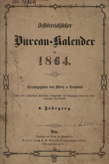 Oesterreichischer Bureau - Kalender für das Schaltjahr 1864