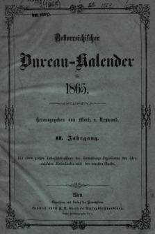 Oesterreichischer Bureau - Kalender für das Schaltjahr 1865