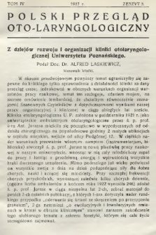 Polski Przegląd Oto-laryngologiczny : organ Polskiego T-wa Oto-laryngologicznego. T. 4, 1927, z. 3