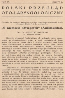 Polski Przegląd Oto-laryngologiczny : organ Polskiego T-wa Oto-laryngologicznego. T. 9, 1933, z. 2