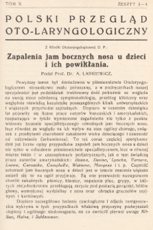Polski Przegląd Oto-laryngologiczny : organ Polskiego T-wa Oto-laryngologicznego. T. 10, 1934, z. 3-4
