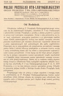 Polski Przegląd Oto-laryngologiczny : organ Polskiego T-wa Oto-laryngologicznego. T. 12, 1936, z. 3-4