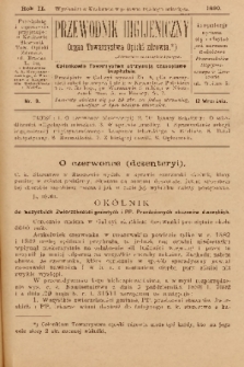 Przewodnik Higjeniczny : Organ Towarzystwa Opieki Zdrowia. 1890, nr 9
