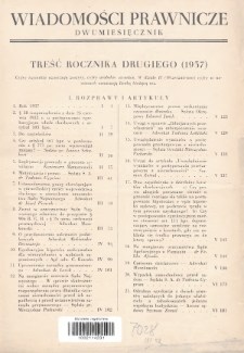 Wiadomości Prawnicze. 1937, Treść rocznika