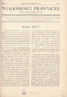 Wiadomości Prawnicze. 1937, nr 1
