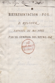 Representacion hecha al Rey, D. Phelipe V. en justificacion del escrito de 55. §§ que prohibio el Cardenal Judice, Inquisidor General, por edicto de 30,, de Julio de 1714, publicado en 15,, de Agosto de el mismo Año. 1. (Primera parte)