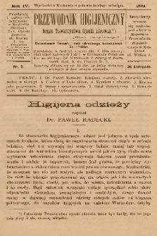 Przewodnik Higjeniczny : Organ Towarzystwa Opieki Zdrowia. 1892, nr 11