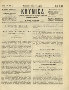 Krynica : dwutygodnik poświęcony ojczystym zakładom zdrojowo-kąpielowym. 1877, nr 7