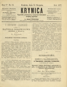 Krynica : dwutygodnik poświęcony ojczystym zakładom zdrojowo-kąpielowym. 1877, nr 13