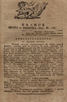 Krakus : towarzysz liberalny Pszczółki Krakowskiej : pismo [...] poświęcone narodowości i polityce, tudzież dziennym zdarzeniom w kraju i stolicy Rzeczypospolitej Krakowskiej. T. 3, 1822, nr 157