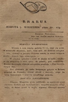 Krakus : towarzysz liberalny Pszczółki Krakowskiej : pismo [...] poświęcone narodowości i polityce, tudzież dziennym zdarzeniom w kraju i stolicy Rzeczypospolitej Krakowskiej. T. 3, 1822, nr 179